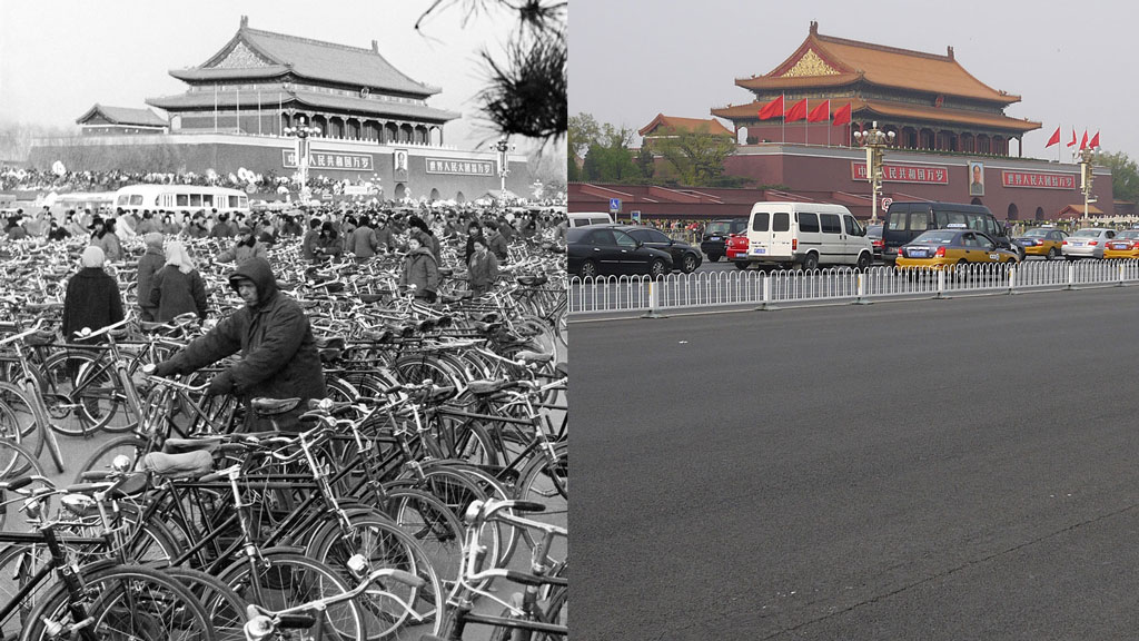 SmarterThanCar_2013_Bicycle-Urbanism_Tianamen-Gate_1977-2013